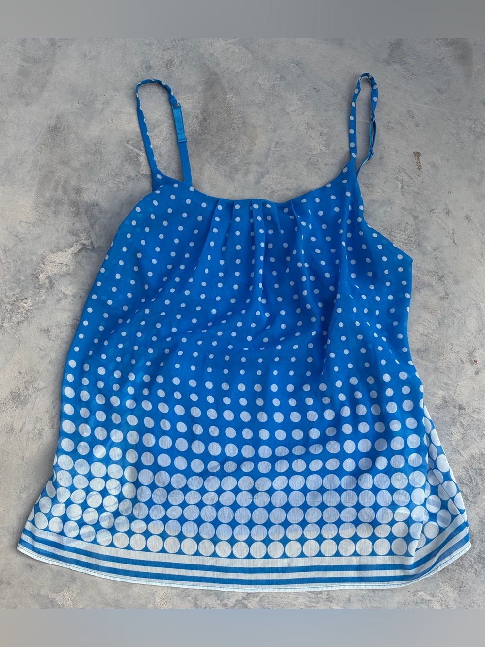 NY&CO - Turquoise Polka Dot Spaghetti Strap Tank Top - Size XS